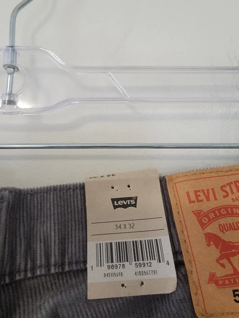 Levi's Men's Straight Gray 511 Slim corduroy Pants